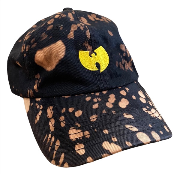 Vintage Tie-Dye Black Yellow Wu-Tang Clan Adjustable Slide Back Hat One Size - Picture 1 of 5